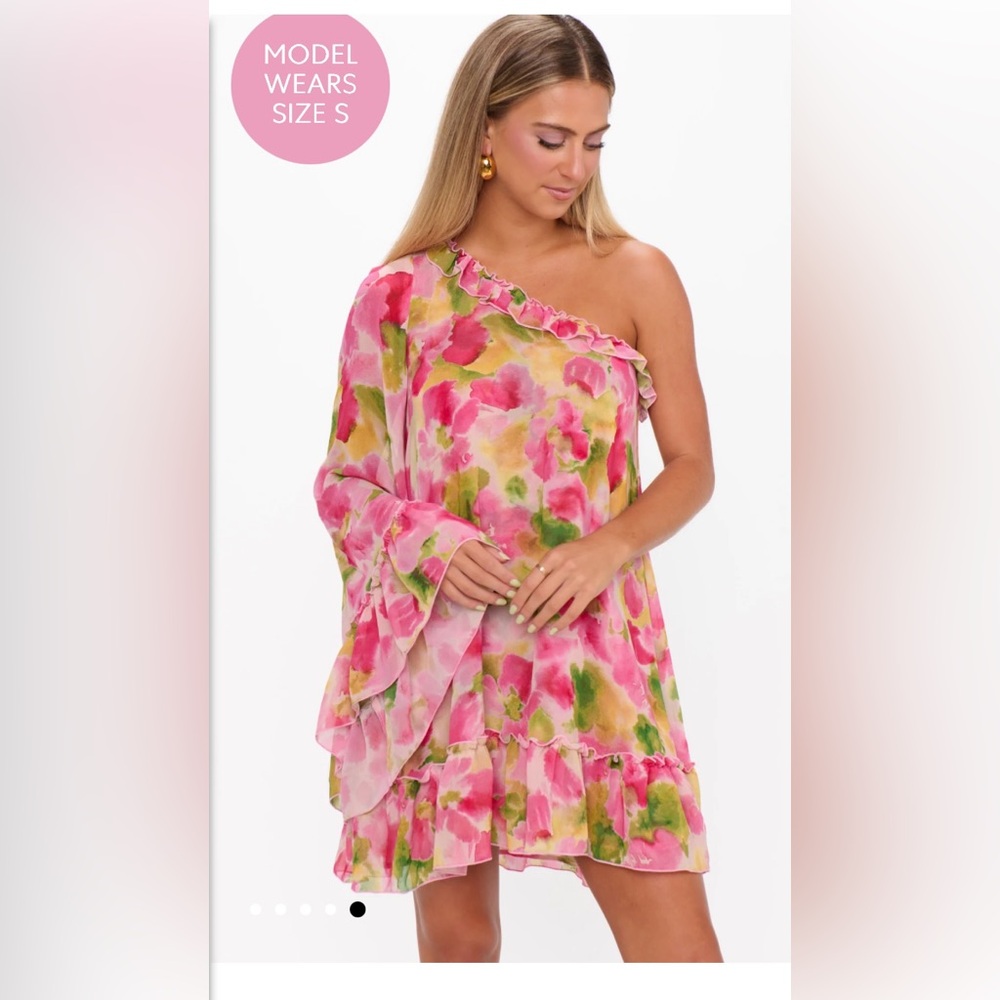Show me your Mu-Mu - Floral One-Shoulder Dress - Medium